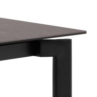 Nøra Leila rechthoekige uitschuiftafel 180/240x90x76 cm | grijs metaal onderstel | ruw keramiek - grijs