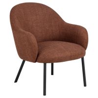 Nøra Herman fauteuil | zwart metaal onderstel | stof Basel