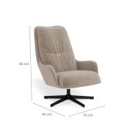 Nøra Sandra draaifauteuil | zwart metaal onderstel | stof Monza - beige