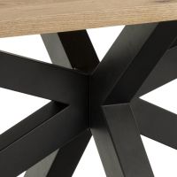 Nøra Donovan rechthoekige eettafel 220x90x75.5 cm | zwart metaal onderstel | eikenhout - naturel