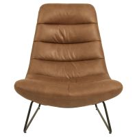 Nøra Berry fauteuil | zwart metaal onderstel | stof Kentucky - cognac