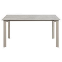 Nøra Leila rechthoekige eettafel 160x90x75 cm | grijs metaal onderstel | ruw keramiek - grijs