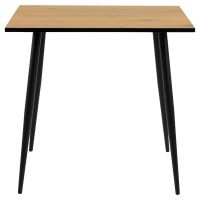 Nøra Gertrude vierkante eettafel 80x80x75 cm | zwart metaal onderstel | ruw melamine - naturel
