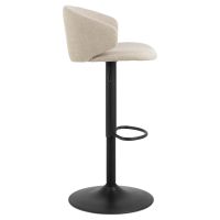 Nøra Don verstelbare barstoel | zwart metaal onderstel | stof Basel - beige