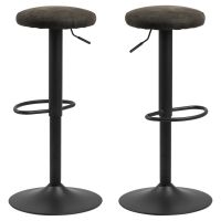 Nøra Denise verstelbare barstoel | zwart metaal onderstel | stof Preston - antraciet