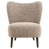 Nøra Cedric fauteuil | bruin hout onderstel | stof Java - mocca