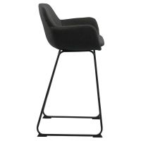 Nøra Lorraine barstoel | zwart metaal onderstel | stof Town - donkergrijs