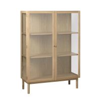 Nordic Home Alrik eiken vitrinekast - 140 cm - naturel