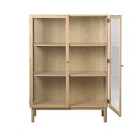 Nordic Home Alrik eiken vitrinekast - 140 cm - naturel