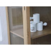 Nordic Home Alrik eiken vitrinekast - 140 cm - naturel