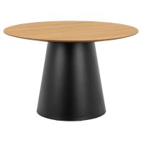 Nøra Trey ronde eettafel Ø120x75 cm | metaal onderstel | eikenfineer - naturel