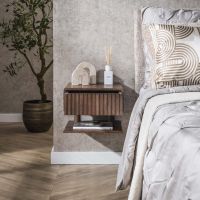 Marino zwevend nachtkastje - 1 lade en legplank- acaciahout