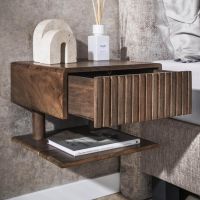 Marino zwevend nachtkastje - 1 lade en legplank- acaciahout