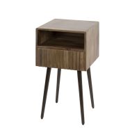 Marino nachtkastje - 1 lade en open vak - acaciahout