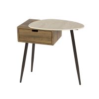 Davide nachtkastje - travertin en eikenlook - rechts