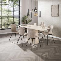 Giordano eettafel - deens ovaal - 180 cm - travertin look