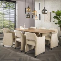 Fraaai Arianna armstoel - met wieltjes - zand