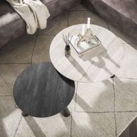 Cattaneo ronde salontafels - set van 2 - travertin look