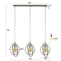 Twan hanglamp - 3L - beige