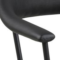 Havn armstoel | zwart metaal onderstel | PU leer - zwart