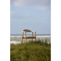 Lykke armstoel | naturel oak onderstel | stof Danny - beige