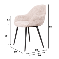 Bonnie kuipstoel - ivoor