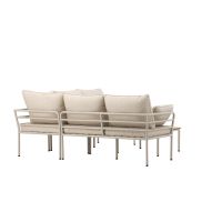 Jamal loungeset  - hoekbank en tafel - beige/zand