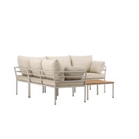 Jamal loungeset  - hoekbank en tafel - beige/zand