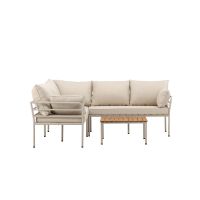 Jamal loungeset  - hoekbank en tafel - beige/zand