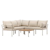 Jamal loungeset  - hoekbank en tafel - beige/zand