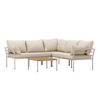 Jamal loungeset  - hoekbank en tafel - beige/zand