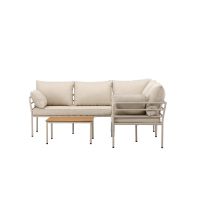 Jamal loungeset  - hoekbank en tafel - beige/zand