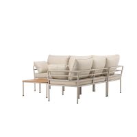 Jamal loungeset  - hoekbank en tafel - beige/zand