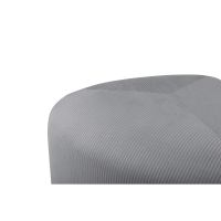 Troy poef - rib - zwart