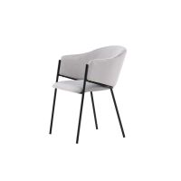 Eveline eetkamerstoel - velvet - lichtgrijs