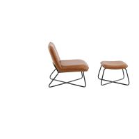 Svea Selo fauteuil met voetenbank - lederlook - cognac