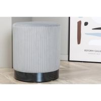 Cleo poef - rib - grijs