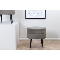 Svea Zane hocker - teddy - grijs