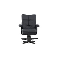 Savo relax fauteuil met voetenbank - zwart