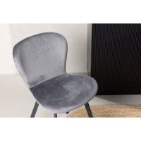 Svea Jilla eetkamerstoel - velvet - grijs