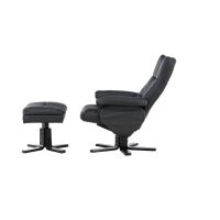 Savo relax fauteuil met voetenbank - zwart