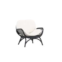 Hugo outdoor loungestoel - wicker - zwart