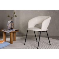 Svea Pirlo eetkamerstoel - linnen - wit