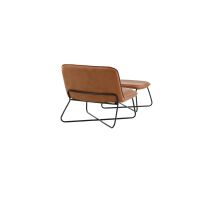 Svea Selo fauteuil met voetenbank - lederlook - cognac