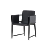 Svea Sanjay stoel - lederlook - zwart