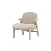 Svea Nakamura fauteuil - rubberhout en stof - beige
