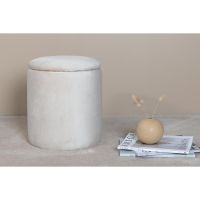 Zara poef - velvet - beige