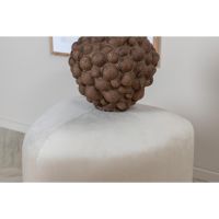 Troy poef - velvet - beige