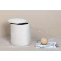 Zara poef - velvet - beige