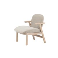 Svea Nakamura fauteuil - rubberhout en stof - beige